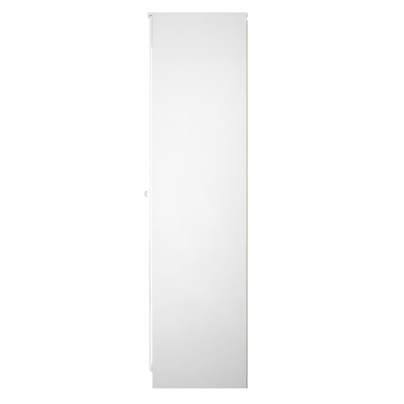 Monroe Ready Assembled Wardrobe with 2 Doors and Mirror - White Matt / White