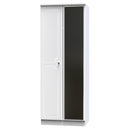 Lisbon Ready Assembled Wardrobe With 2 Doors And Mirror - White Gloss & White