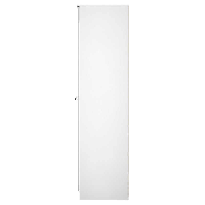 Monroe Ready Assembled Wardrobe with Triple Mirror - White Matt / White