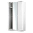 Monroe Ready Assembled Wardrobe with Triple Mirror - White Matt / White
