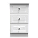 Lisbon Ready Assembled 3 Piece Bedroom Furniture Set - White Gloss & White