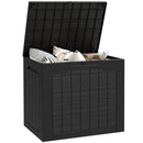 Outsunny 93L Plastic Garden Storage Box, Storage Container w/ Handles, Black