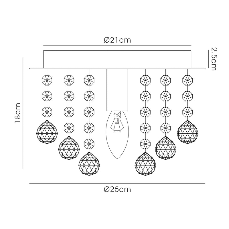 Acle Ceiling light with 1 Light Chrome