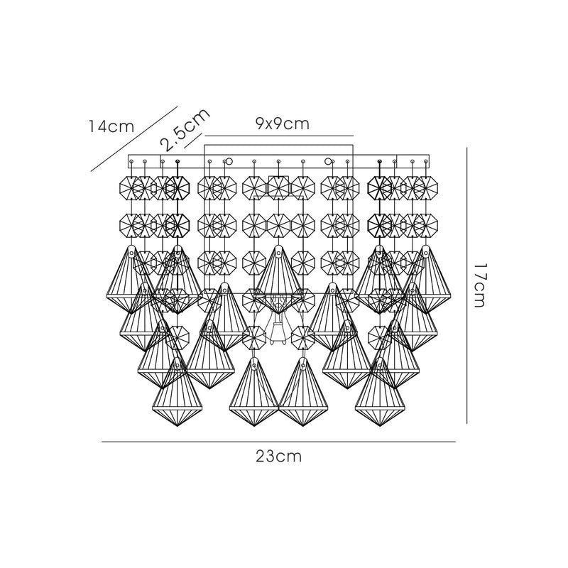 Acle Crystal Wall Lamp 1 Light Antique Brass
