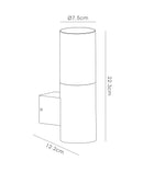 Alnwick Wall Lamp with 1 Light - Stainless Steel