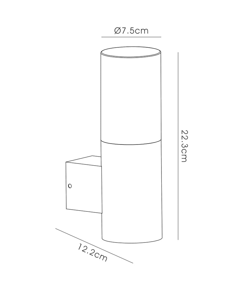 Alnwick Wall Lamp with 1 Light - Stainless Steel