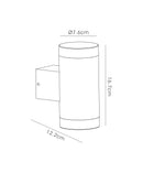 Alnwick Wall Light with 2 Lights - Stainless Steel