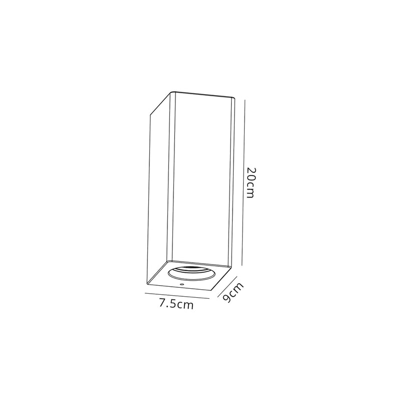 Ambleside Rectangular Wall Lamp 2 Light White Paintable