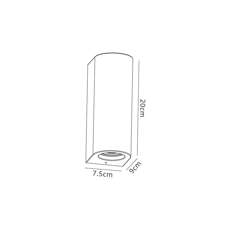 Ambleside Cylinder Wall Lamp with  2 Lights - White Paintable
