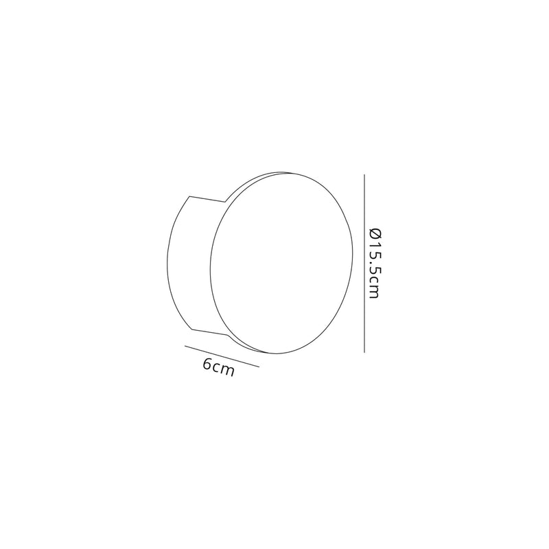 Ambleside Round Wall Lamp with 1 Light -White Paintable