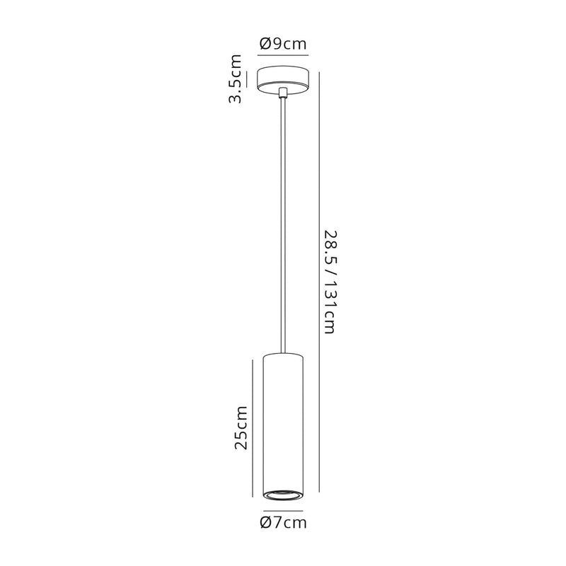 Ambleside  Pendant with  1 Light White Paintable - Polished Chrome