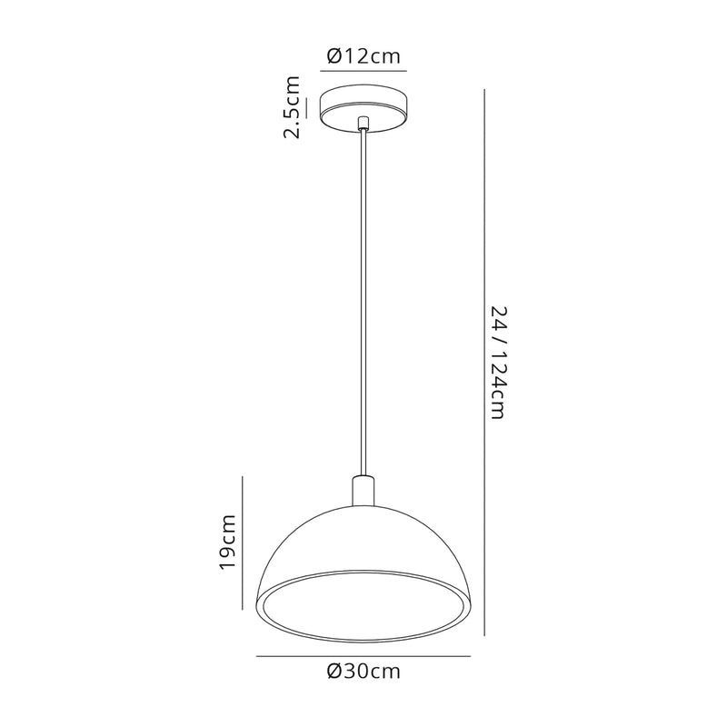 Ambleside Dome Pendant 1 Light White Paintable - Polished Chrome