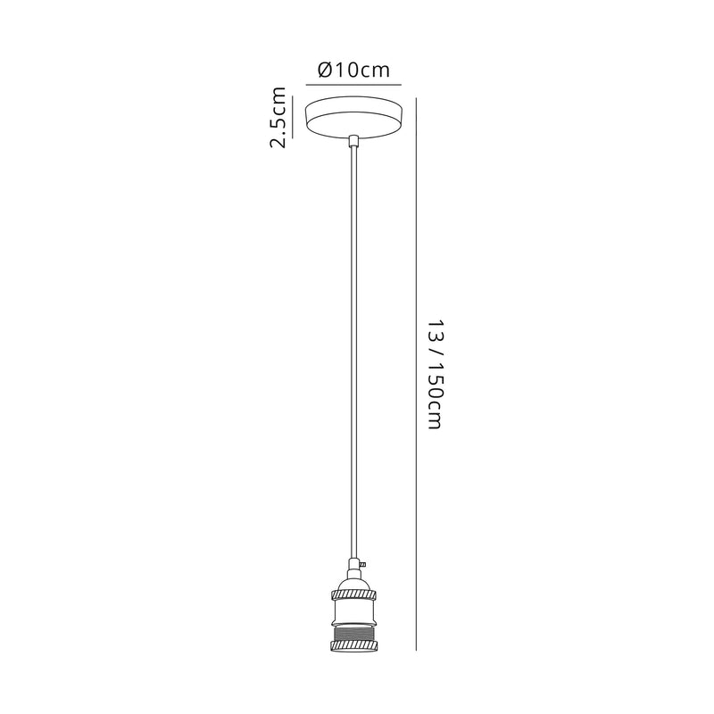 Dromore Suspension Kit with 1 Light Nickel & Black
