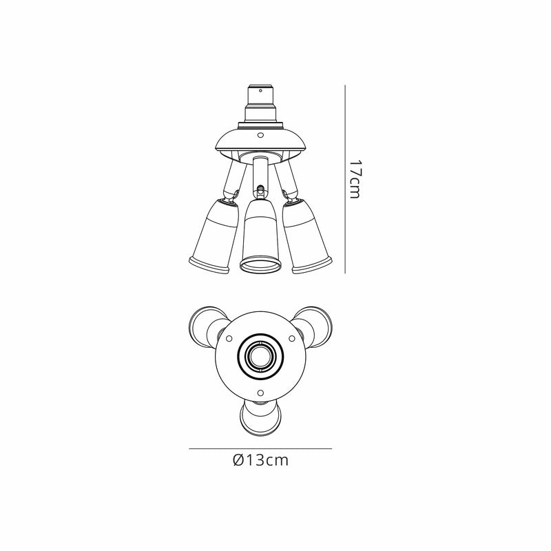 Addlestone  Light  holder 3 Lights  White