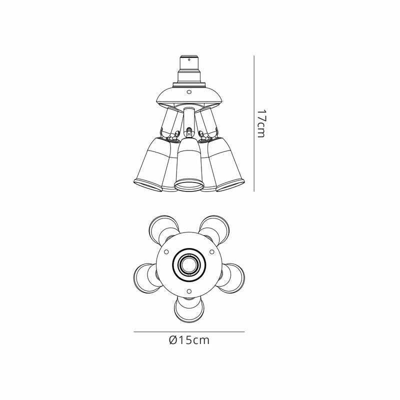 Addlestone Lamp Holder with 5 Lights White