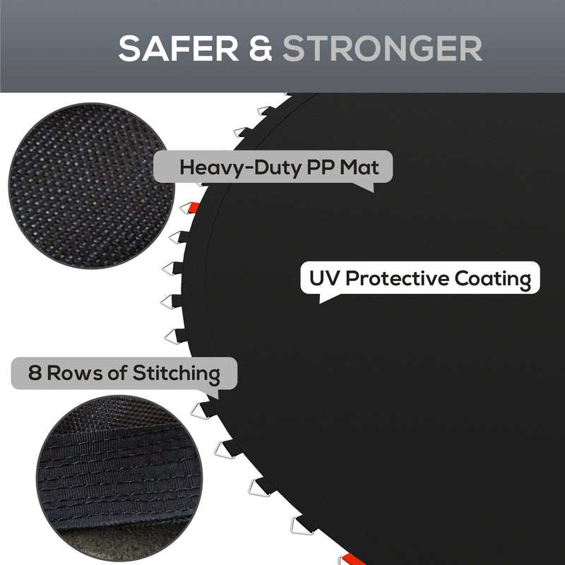 SPORTNOW Trampoline Mat with 54 V-Hooks, for 10ft Trampoline, Black