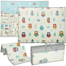 AIYAPLAY Baby Play Mat Double-Sided, Kids Floor Mat, Car Track And Owl Theme