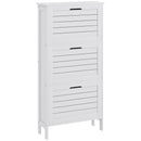 HOMCOM Narrow Shoe Storage Cabinet with 3 Flip Drawers, White
