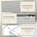 HOMCOM Narrow Shoe Storage Cabinet with 3 Flip Drawers, White