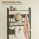 HOMCOM Industrial Hall Tree Coat Rack Stand with Shoe Cabinet