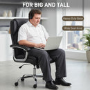 HOMCOM Office Chair 180kg, High Back Desk Chair with Spring Cushion, Black