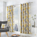 Fusion Lennox Eyelet Curtains in Grey/Ochre