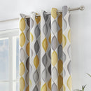 Fusion Lennox Eyelet Curtains in Grey/Ochre
