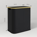 HOMCOM 80L Collapsible Laundry Hamper, Washing Basket for Bathroom, Black