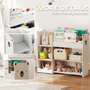 AIYAPLAY kids Toy storage unit, three tier Kids Bookshelf for Nursery, White