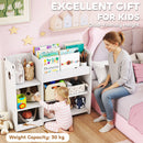 AIYAPLAY kids Toy storage unit, three tier Kids Bookshelf for Nursery, White