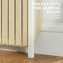 HOMCOM Radiator Cover with Drawer and Vertical Slats Oak