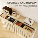 HOMCOM Radiator Cover with Drawer and Vertical Slats Oak