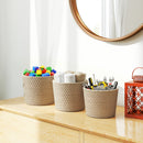 Outsunny Seagrass Plant Pots Flower Planters Bohemian Style Set of 3 Natural