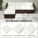 Outsunny 7-Piece Patio Furniture Cushions Water-Repellent 60x60cm, Cream