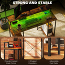 HOMCOM Computer Desk Reversible Home Office Desk With Storage