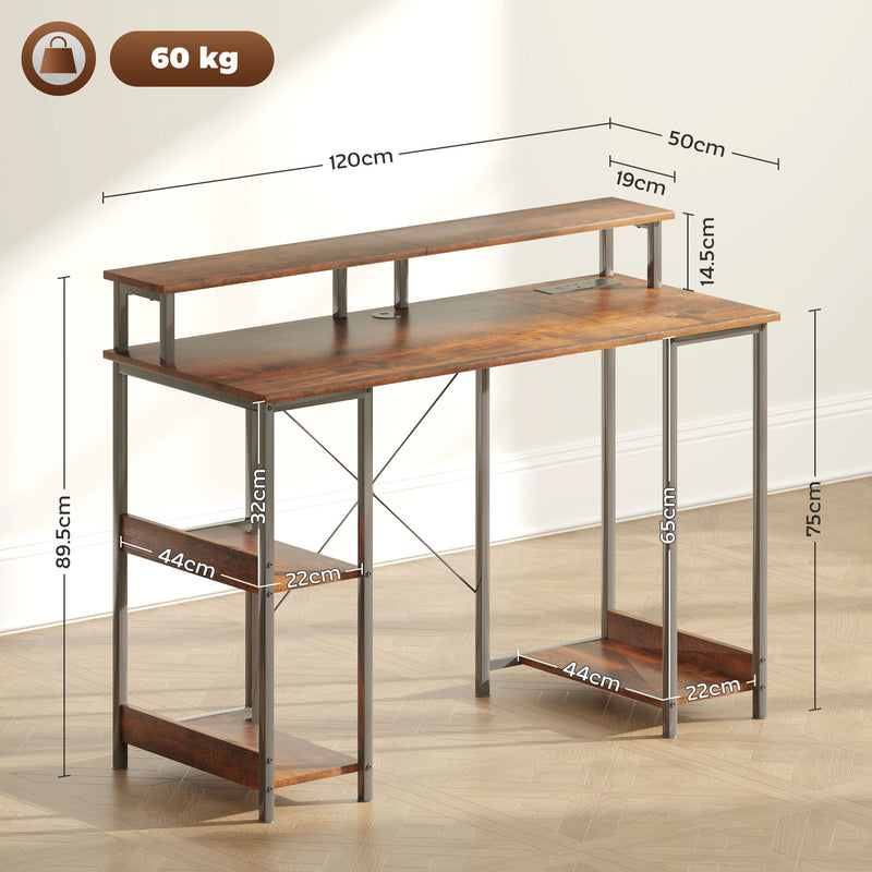 HOMCOM Computer Desk Reversible Home Office Desk with Storage