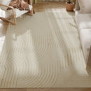 HOMCOM Modern Geometric Rug, Thick Plush, Non-Slip,Cream