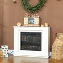HOMCOM 1000W/2000W Inset Electric Fire and Mantel Reach up to 30 mÂ², White