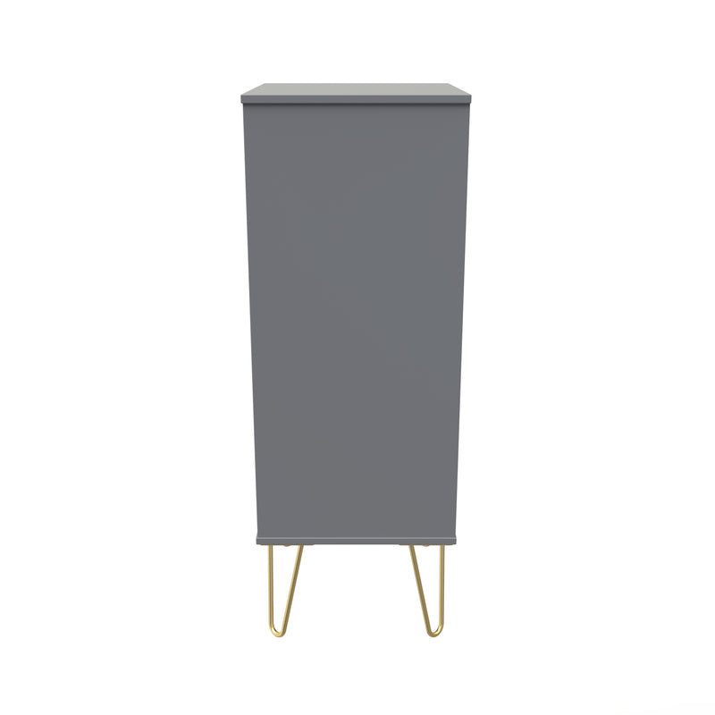 Breda Ready Assembled 5 Drawer Tallboy in Dusk Grey