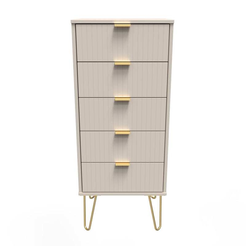 Breda Ready Assembled 5 Drawer Tallboy in Kashmir Matt