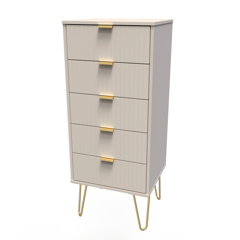 Breda Ready Assembled 5 Drawer Tallboy in Kashmir Matt