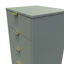 Breda Ready Assembled 5 Drawer Tallboy in Reed Green
