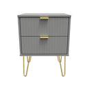 Breda Ready Assembled 2 Drawer Bedside Cabinet in Dusk Grey