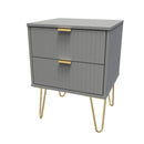 Breda Ready Assembled 2 Drawer Bedside Cabinet in Dusk Grey