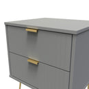 Breda Ready Assembled 2 Drawer Bedside Cabinet in Dusk Grey