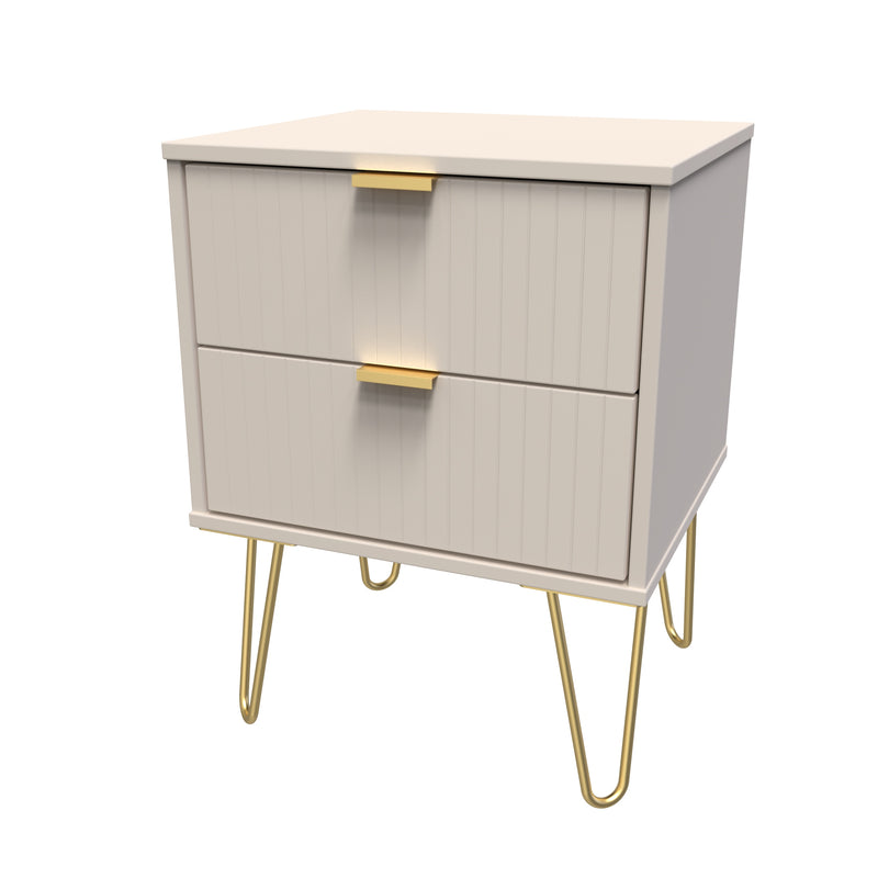 Breda Ready Assembled 2 Drawer Bedside Cabinet in Kashmir Matt