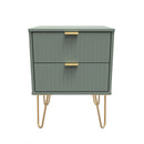 Breda Ready Assembled 2 Drawer Bedside Cabinet in Reed Green