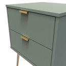 Breda Ready Assembled 2 Drawer Bedside Cabinet in Reed Green
