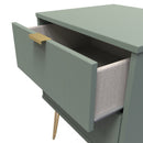 Breda Ready Assembled 2 Drawer Bedside Cabinet in Reed Green
