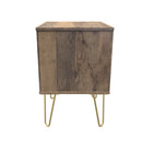 Breda Ready Assembled 2 Drawer Bedside Cabinet in White Matt & Vintage Oak